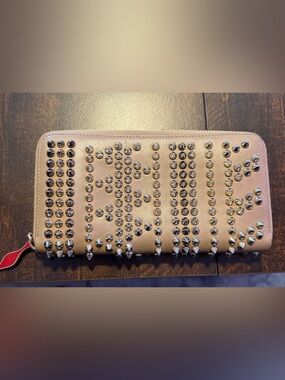 Authentic Christian Louboutin Leather Zip-Around Wallet